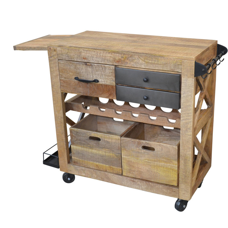 Foundry Select Antora Solid Wood Bar Cart Wayfair Canada